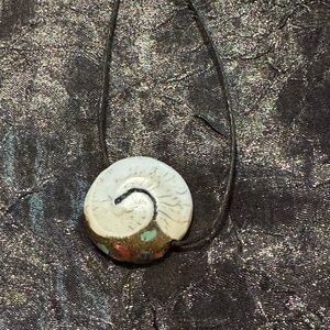 Native American Style Chip Inlay Pendant: Turquoise, Lapis, Carnelian, Copper